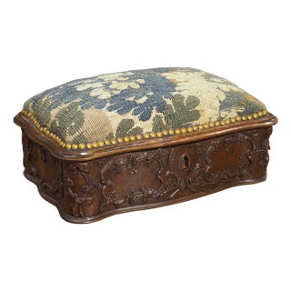 18th Century French Walnut Louis XVI Table Box With Aubusson Tapestry, C. 1785 For Sale