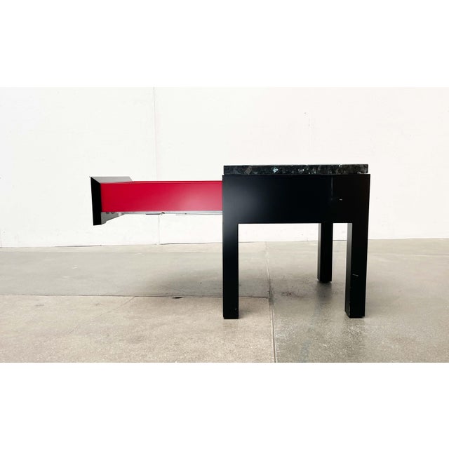 Vintage German Table with Drawer and Granite Tabletop from Interlübke, 1980s For Sale - Image 12 of 18