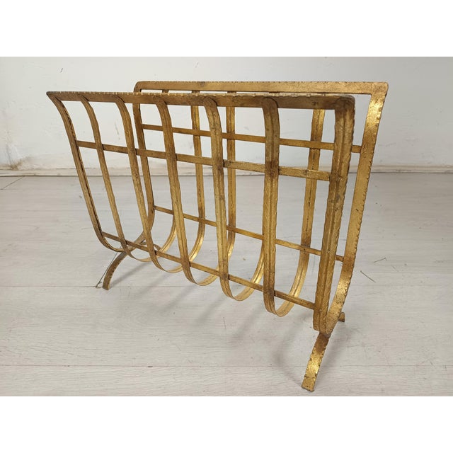 Vintage Gold Magazine Rack, 1970s For Sale - Image 11 of 11