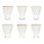 Celerie Kemble Glassware for Chairish Footed Twist Glasses in Assorted Colors with Multicolor Rim, Set of 6 For Sale