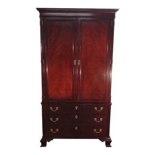 Kindel Solid Mahogany Entertainment Cabinet or Wardrobe For Sale