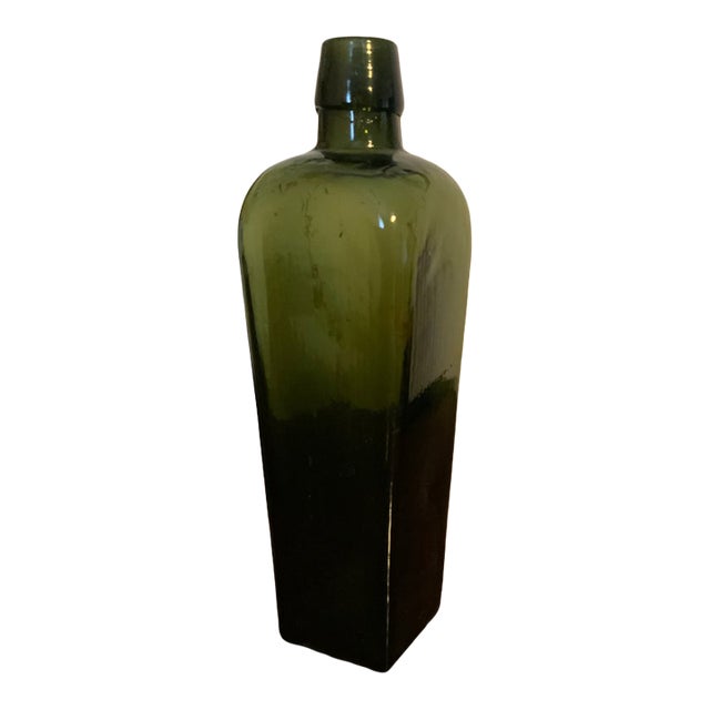 Rare Small Sized Antique Dutch Case Gin Tapered Bottle - Circa 1880 For Sale