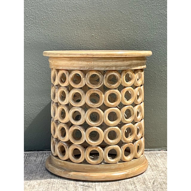 Vintage Openwork Wood Side Table For Sale - Image 9 of 12