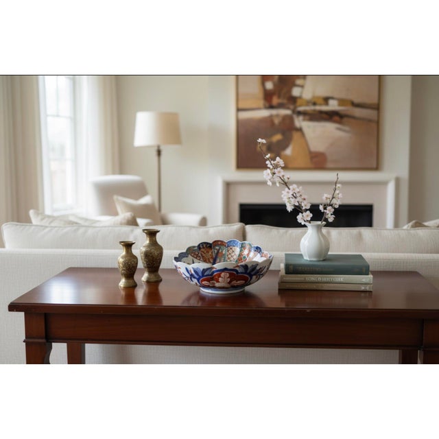 19th Century Japanese Meiji Imari Kinrande Porcelain Scalloped Iris Bowl 10 Inch For Sale - Image 16 of 16