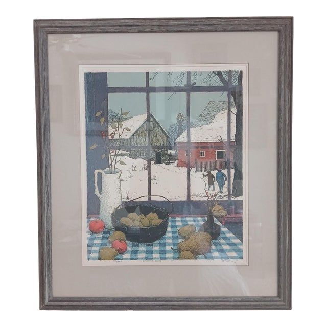 Tom Bartek 1932-2024 Large 1976 Serigraph - December Pears - Free Shipping For Sale