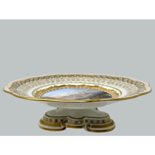 Davenport Antique Pair Cabinet Plates Hand Painted Lakes Killarney Kerry Ireland Irish 19Ct For Sale - Image 4 of 11