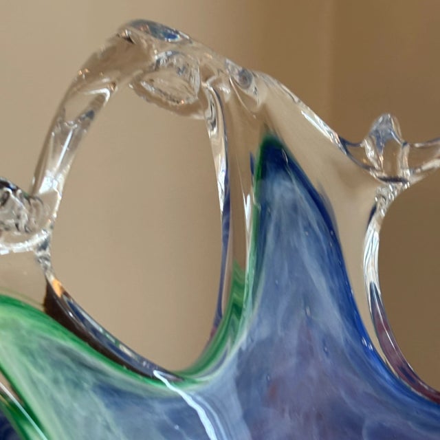 Late-20th Century Murano, Italy Free Form Art Glass Bowl For Sale - Image 10 of 18