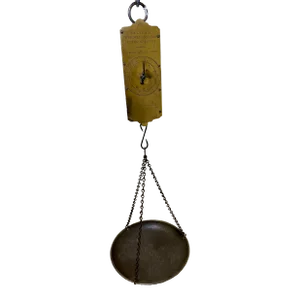 Antique 30 Lb Capacity Brass Salter Improved Circular Spring Balance Scale #2 From England - Circa 1920