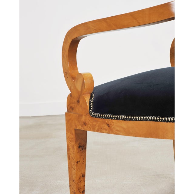 Set of Twelve Viennese Biedermeier Style Burlwood Dining Chairs For Sale - Image 14 of 18
