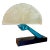 1984 Art Nouveau Hand Holding Frosted Lucite Fan With Imprinted Face Austin Productions Sculpture For Sale