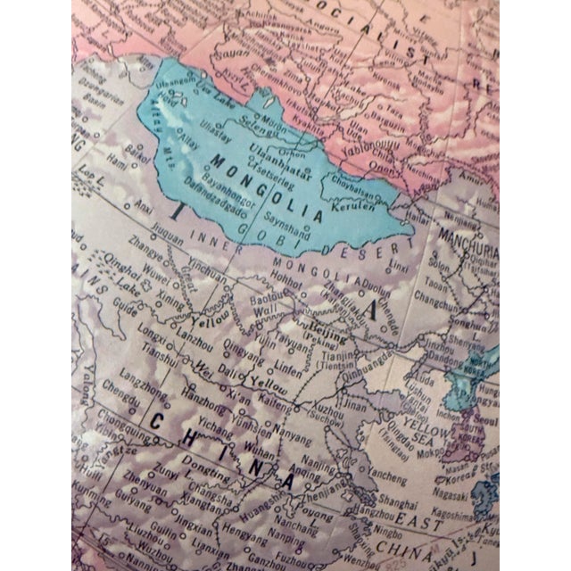 Vintage 12-Inch Cram Imperial World Globe by the George F. Cram Co. For Sale In Cincinnati - Image 6 of 10
