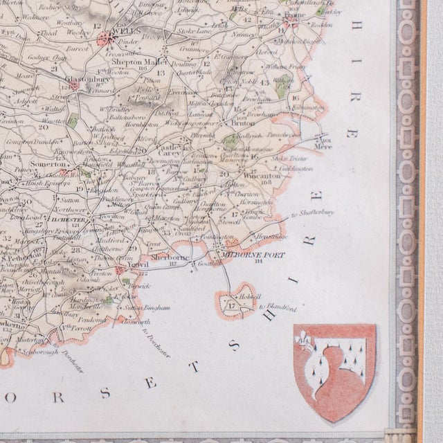Vintage Somerset County Map, English, Framed Cartography, After Thomas Moule For Sale - Image 11 of 12