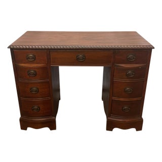 Vintage Georgian Style Mahogany Desk For Sale