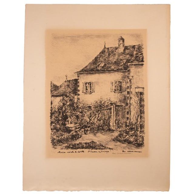 Luc-Albert Moreau, Maison Natale de Colette, Lithograph, Early 20th Century For Sale - Image 3 of 3
