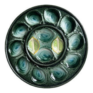 Vintage French Oyster XL Plate by St. Clement For Sale