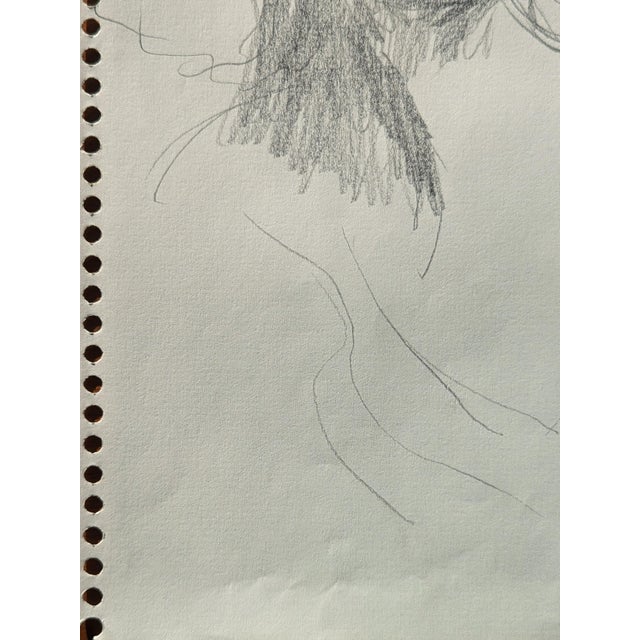 Paper David Adickes Early Modern Black & White Abstract Figurative Elegant Woman Drawing, Mid 20th Century For Sale - Image 7 of 10