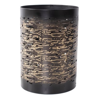 Golden Thread Medium Cylindrical Medium Candle Holder For Sale