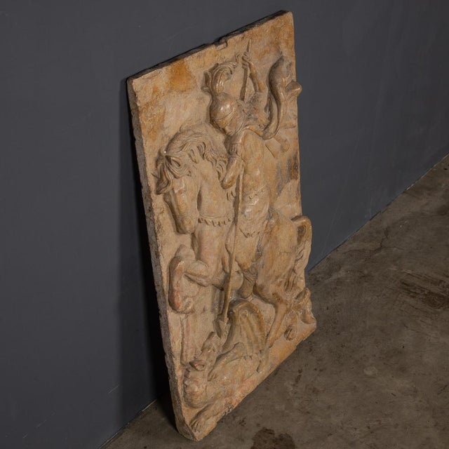 19th Century Italian Marble Plaque of George Slaying the Dragon, 1870 For Sale - Image 4 of 18