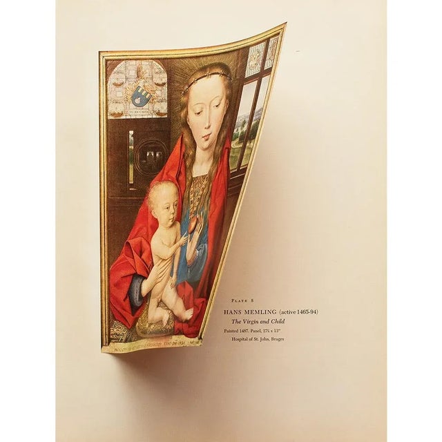 1956 After Hans Memling "The Virgin and Child", Vintage Full-Color Print For Sale - Image 4 of 8