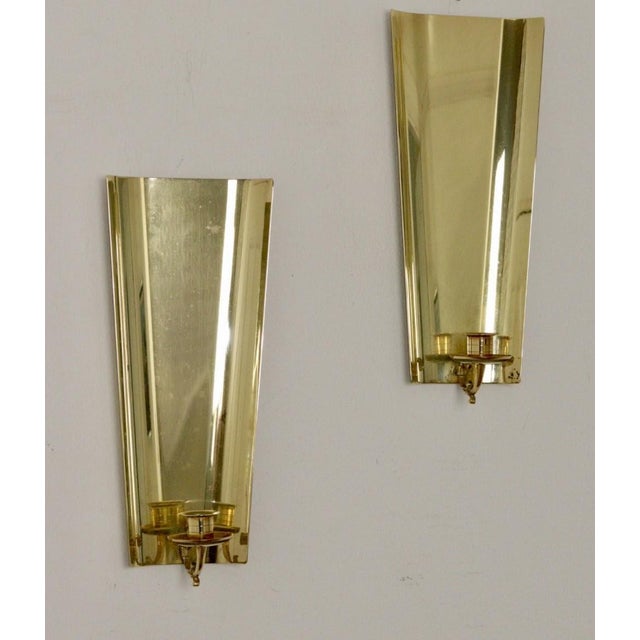 Mid-Century Modern Mid-Century Swedish Brass Sconces by Eklofs, Set of 2 For Sale - Image 3 of 11