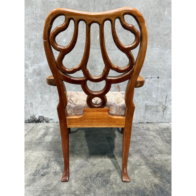 Exquisite Antique Late Victorian Rococo Revival Carved Walnut Armchairs - Pair For Sale - Image 12 of 16
