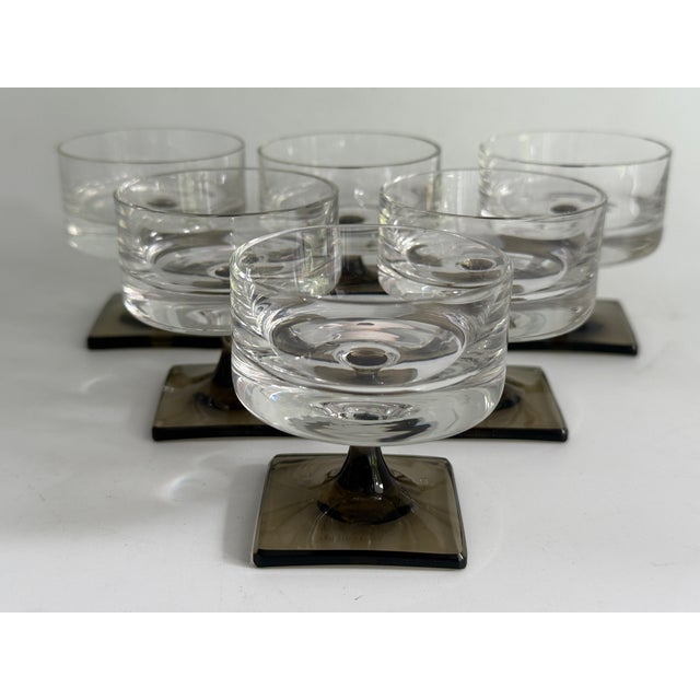 Glass Berlin Smoked Foot Shot Glass by Georg Jensen for Rosenthal Studio Line, 1960s, Set of 6 For Sale - Image 7 of 7