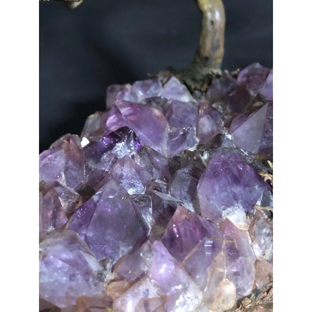 Mid-Century Modern Late 20th Century Ron Bertocchi Bronze and Amethyst Sculpture of Young Girl and Tree For Sale - Image 3 of 11