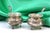 Silver Salt and Pepper Shakers Glass Cores and Embossed Spoons, Set of 4 For Sale - Image 5 of 7