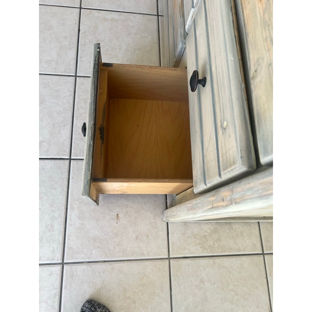 White Wash Distressed Buffet Cabinet For Sale - Image 9 of 12