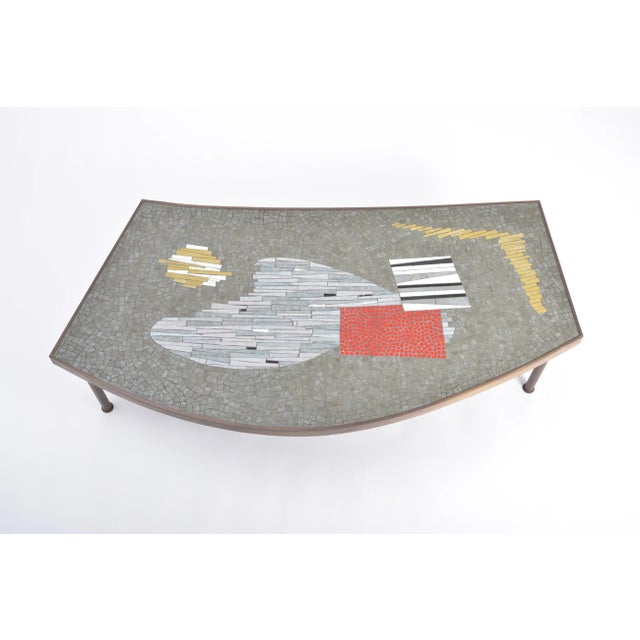 Large Mid-Century Mosaic and Brass Coffee Table by Berthold Müller-Oerlinghausen For Sale - Image 12 of 12