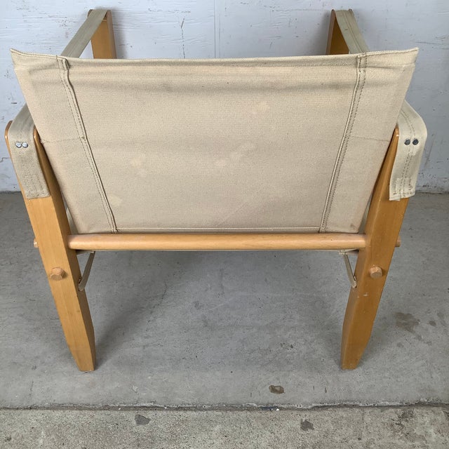 Vintage Sling Style Safari Campaign Lounge Chair For Sale - Image 9 of 12