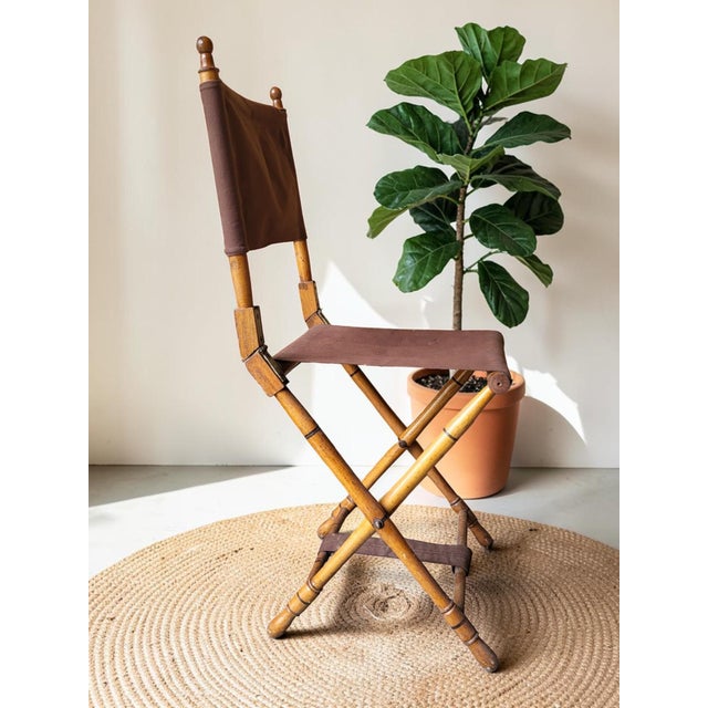 Wood Folding Country Chair in Faux Bamboo, 1950s For Sale - Image 7 of 8