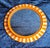 1970s Vintage Round Wall Mirror with Orange-White Painted Frame, 1970s For Sale - Image 5 of 5