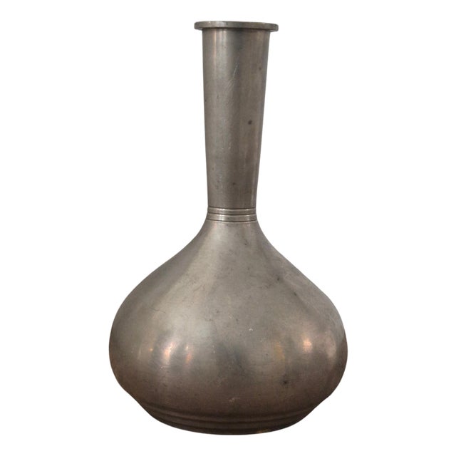 Swedish Funkis Vase in Pewter, 1937 For Sale