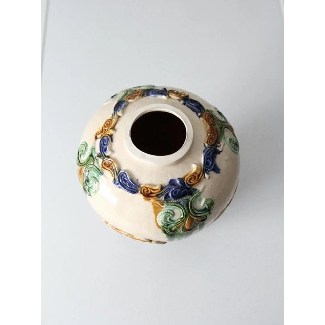 Vintage Tang Sancai Style Art Pottery Vase For Sale - Image 11 of 13