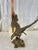 Vintage Solid Cast Brass Eagle Sculpture on Rocky Outcrop, 12” Tall For Sale - Image 4 of 11
