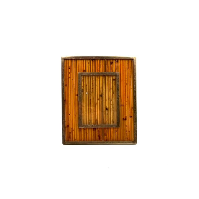 1970s Hollywood Regency Bamboo and Brass Picture Frame, Italy, 1970s For Sale - Image 5 of 14
