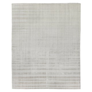 Iscar Hand loom Wool/Viscose Light Beige Rug-9'x12" For Sale
