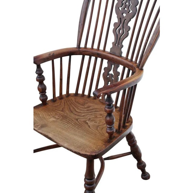 Windsor Armchair in Yew and Elm For Sale - Image 4 of 8