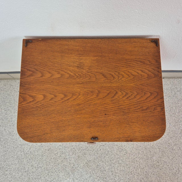 Small Art Deco Cabinet in Oak Veneer and Birch Burl, Germany, 1950s For Sale - Image 10 of 12