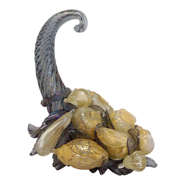 Italian Blown Glass Cornucopia For Sale
