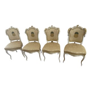 4s Antique French 19 Th C Louis XVI Chairs in MacKenzie Childs Style For Sale
