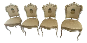 4s Antique French 19 Th C Louis XVI Chairs in MacKenzie Childs Style