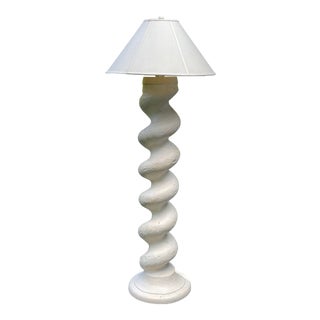 Michael Taylor Style Plaster Spiral Floor Lamp For Sale