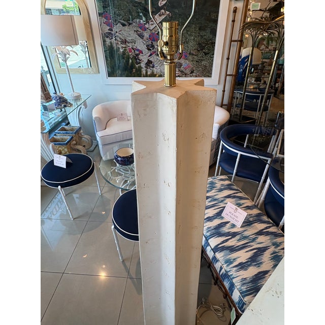 Michael Taylor Monumental Pair 1970s Plaster Stone Floor Lamps Newly Wired For Sale - Image 10 of 13