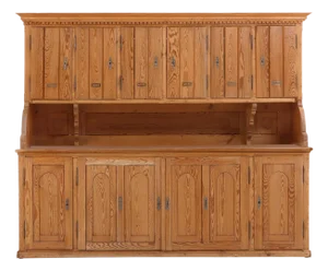 A Large Belgian Pitch Pine Cabinet, C. 1890.