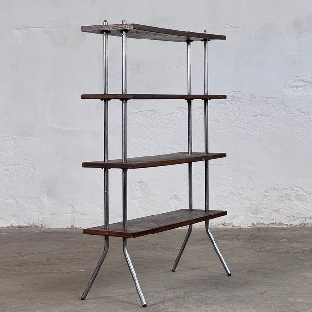 Bauhaus Bauhaus Style Dark Oak Shelving Unit, 1980s For Sale - Image 3 of 11
