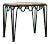 Méandre' Black Iron and Silver Travertine Side Table by Design Frères For Sale