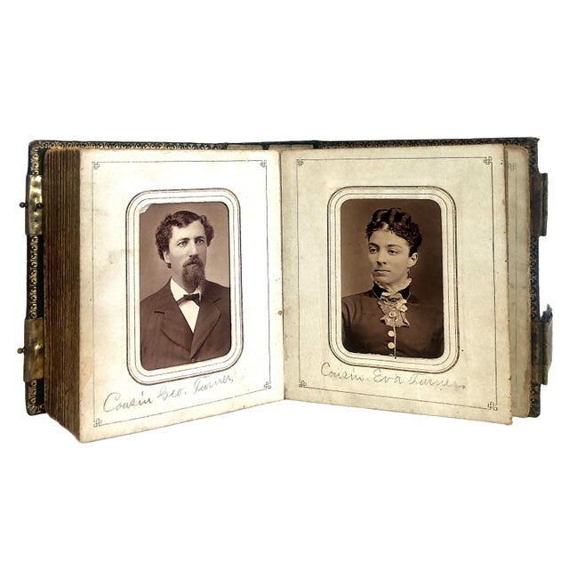 American Civil War Era Morocco Leather Photo Album With Brass Closures For Sale - Image 9 of 10