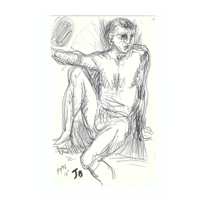 1996 Male Nude Drawing by James Bone